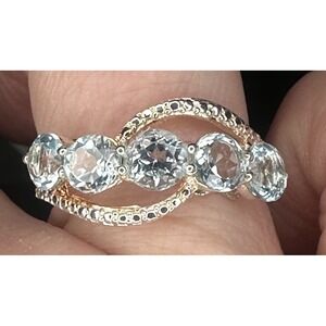 GLAMOROUS 3.75 CT NATURAL GENUINE SKY BLUE TOPAZ Ring Size 7.25